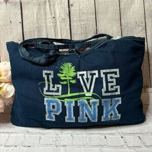 Pink by Victoria’s Secret Large Navy Blue Hobo Tote Bag